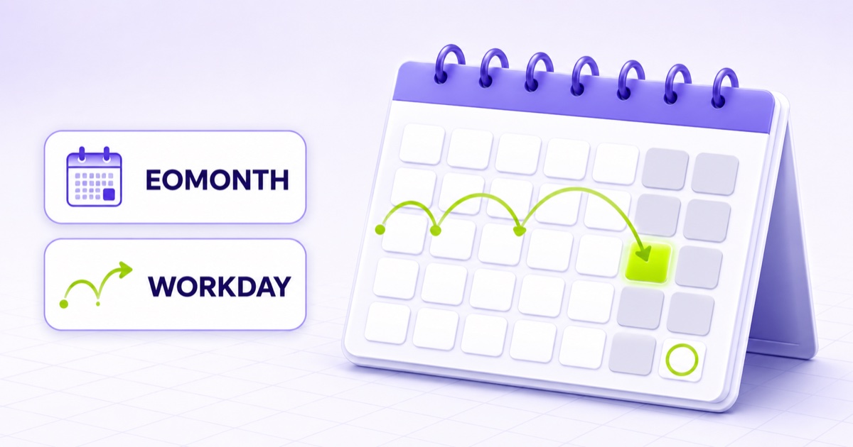 EDATE / EOMONTH / WORKDAY / NETWORKDAYS — 支払期日・営業日を数式で計算する