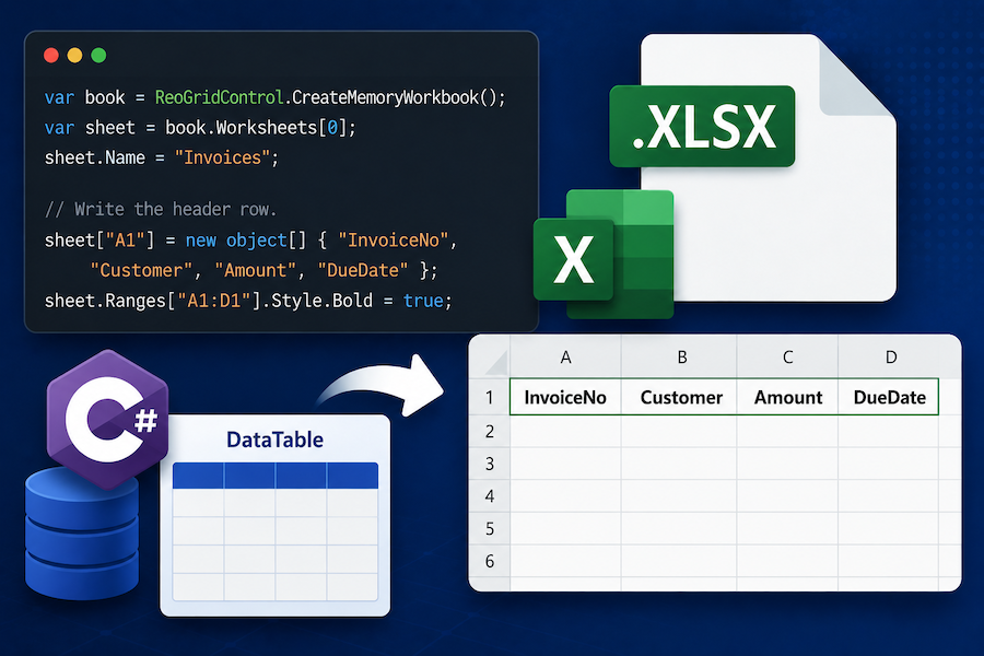Office Interop を使わずに C# で DataTable を Excel(.xlsx)に出力する