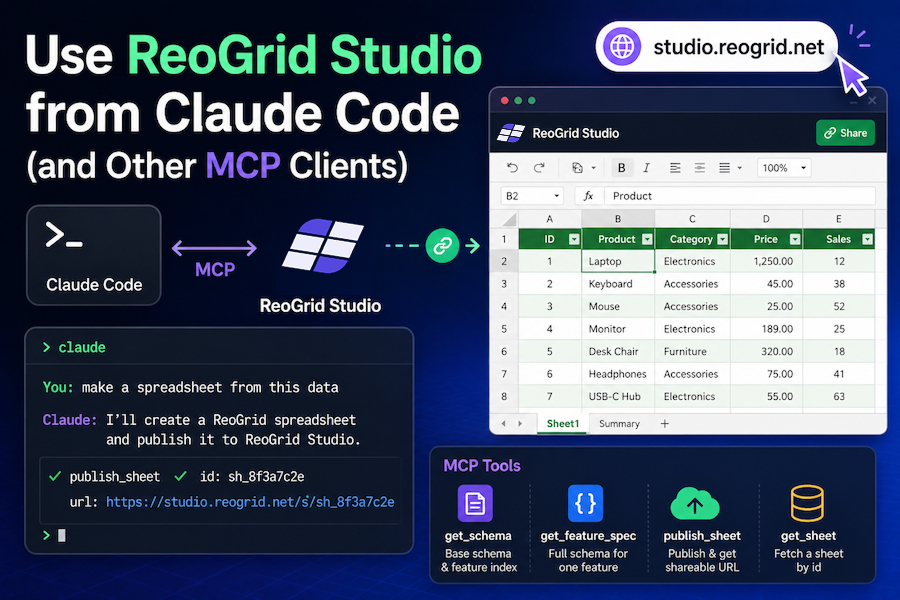 Claude Code(その他の MCP クライアント)から ReoGrid Studio を使う